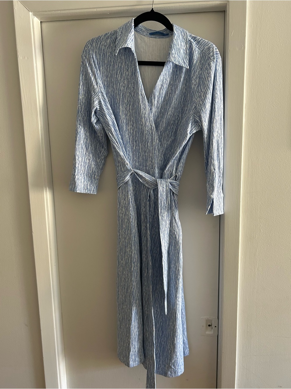 J McLaughlin Light Blue Tie-Waist Wrap Dress for Women